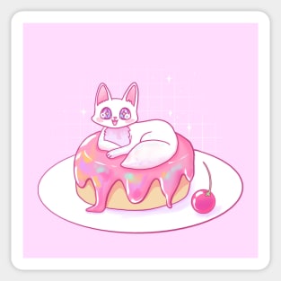 Sweet cherry cake cat Sticker